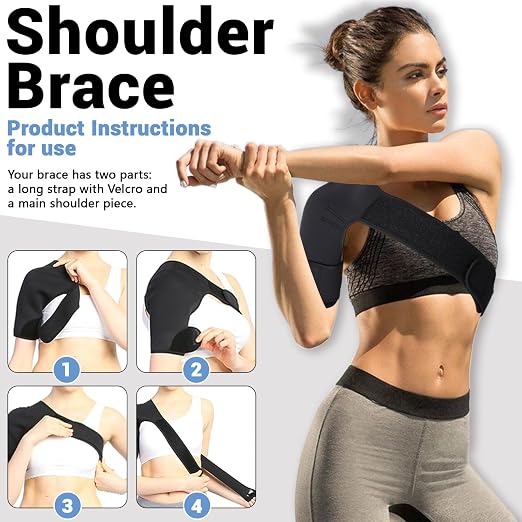 Shoulder Brace for Women, Shoulder Compression Sleeve, Adjustable and Can be Worn Under Clothes, Rotator Cuff for Pain Relief (Right shoulder women)