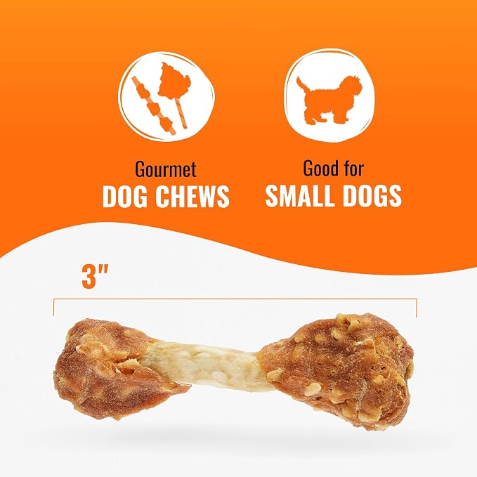 Good ’n’ Fun Chicken Flavored Dumbbells 4 Ounces, Rawhide Snacks for Small Dogs