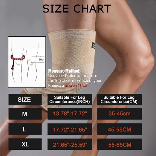 Knee Brace for Pain Relief - Knee Compression Sleeves for Men and Women, Knee Support Leg Brace for Meniscus Tear, Running, Weightlifting, Workout, ACL, Arthritis, Joint Pain Relief(Nude,XL)