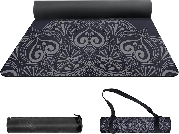 nuveti Yoga Mat Print Extra Thick TPE Non Slip Fitness Exercise Mat with Carrying Bag,72"x24" Extra Thick 6MM Exercise & Workout Mat for Yoga, Pilates Fitness and Floor Exercises