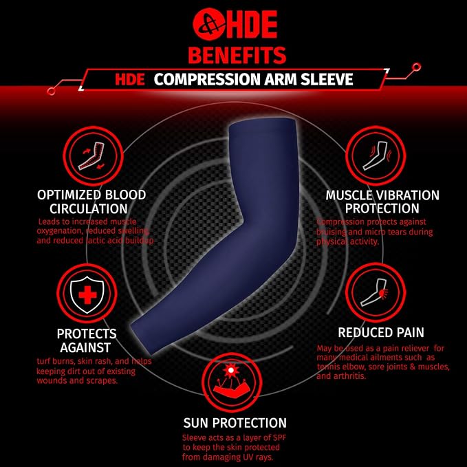 HDE Arm Compression Sleeves for Kids Basketball Shooting Sleeve Youth Sports Cooling Sun Protection Football Baseball 1 Pair