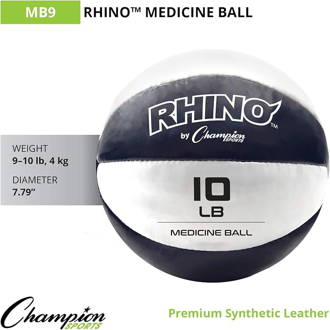 Champion Sports Leather Medicine Balls – Durable Weighted Balls for Strength, Core & Conditioning Training