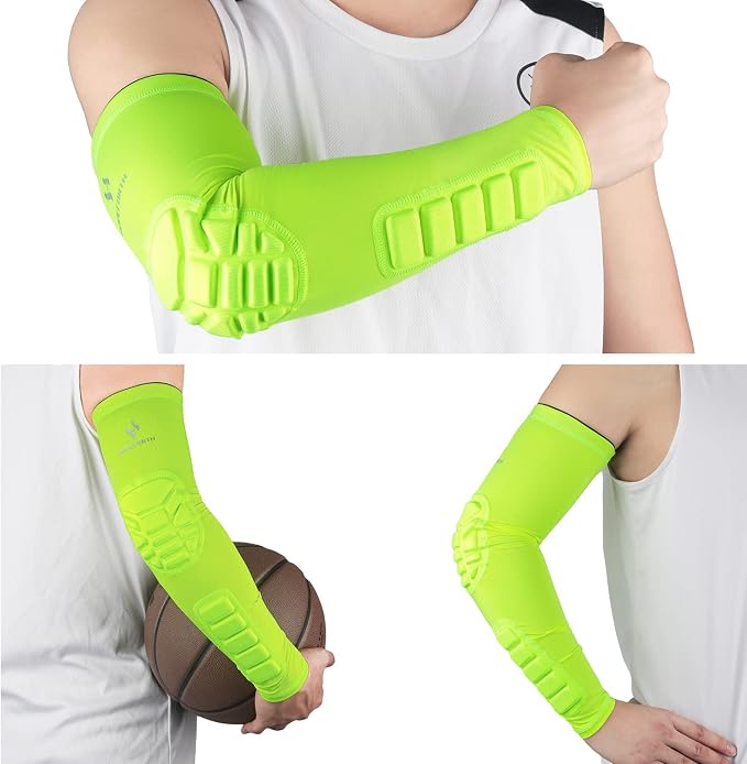 2PCS Padded Elbow Forearm Sleeves Compression Arm Protective Support