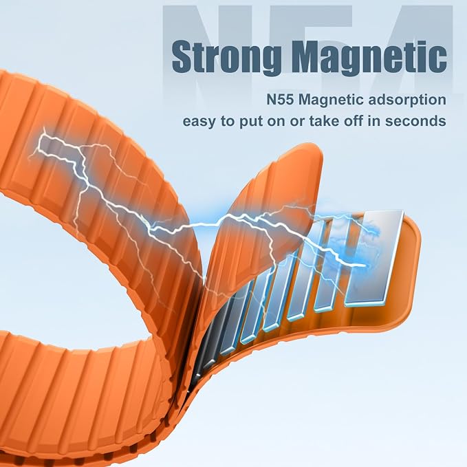 Magnetic Sport Silicone for Apple Watch Ultra 3 2 Band 49mm 46 45 44mm Men | Upgraded Magnet,Two-Tone Design,Waterproof,Soft Loop Strap for iWatch Ultra 3/2 Series 11 10 9 8 7 6 5 4 SE 46mm 45mm 44 49