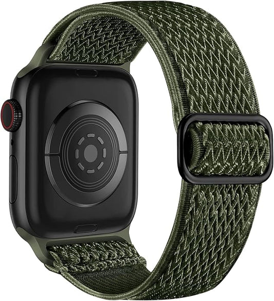 Lerobo Stretchy Nylon Solo Loop Band, Compatible with Apple Watch Series 11 10 9 8 7 6 5 4 3 SE3/2/1 Ultra3/2/1, Adjustable Strap for iwatch Band 44mm 45mm 46mm 49mm 42mm 40mm 41mm 38mm for Women Men