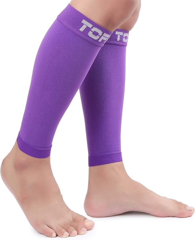 TOFLY Calf Compression Sleeve 20-30mmHg 1 Pair Footless For Men & Women | Footless Compression Socks For Leg Support, Shin Splint, Pain Relief, Swelling, Varicose Veins, Maternity, Nursing, & Travel