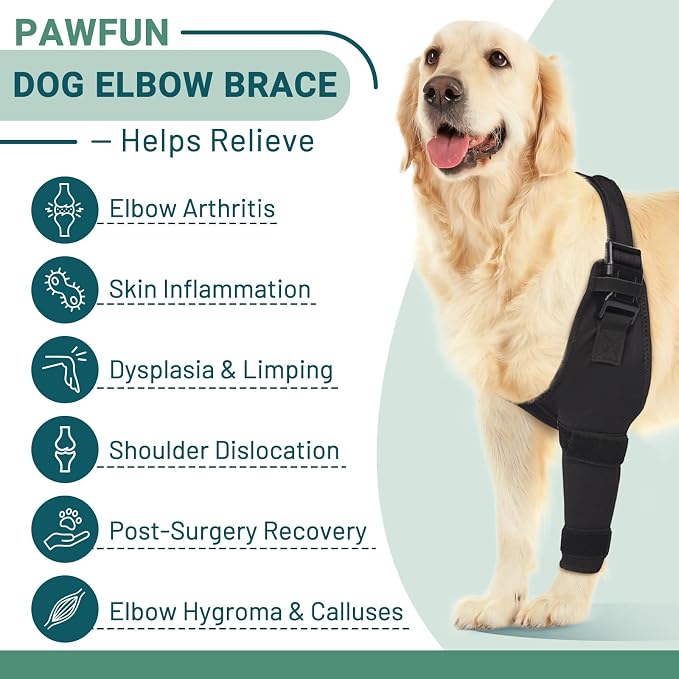 Dog Elbow Protector Brace, Dog Leg Sleeves Anti-Licking for Arthritis, Hygroma, Pressure Sores, and Calluses, Dogs Elbows Pads & Shoulder Brace for Elbow Dysplasia and Injury Recovery, Left M