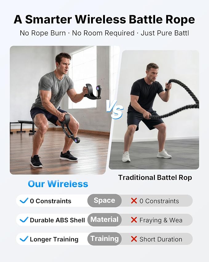 Merach Ropeless Battle Ropes, Forearm Strengthener Arm Trainer | Portable Wrist-Friendly Trainer, Ergonomic Grip, Arm Exercise Equipment for Forearm Strengthening