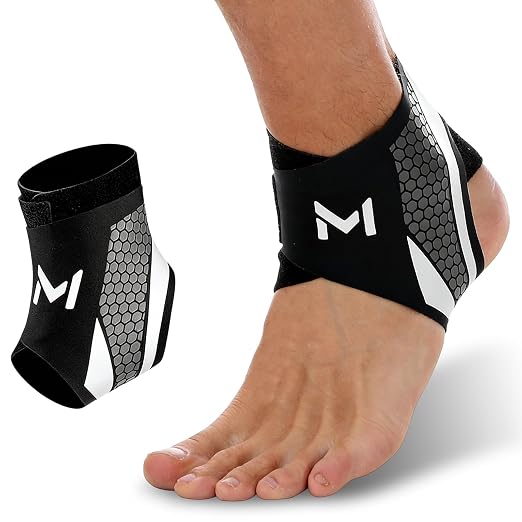 Ankle Brace Compression Support Stabilizer for Men Women, Adjustable Lace-up Ankles Sock, Sports Basketball Sprain Recovery Foot Orthopedic Grade Tendonitis Compression Sleeve, Gray