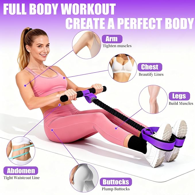 2026 Upgrade Pedal Resistance Bands with Handle - Multifunction Thickened Latex Tubes Foot Pedal Resistance Band - Fashion Puller Sit Up Equipment for Men Women for Full Body Exercise
