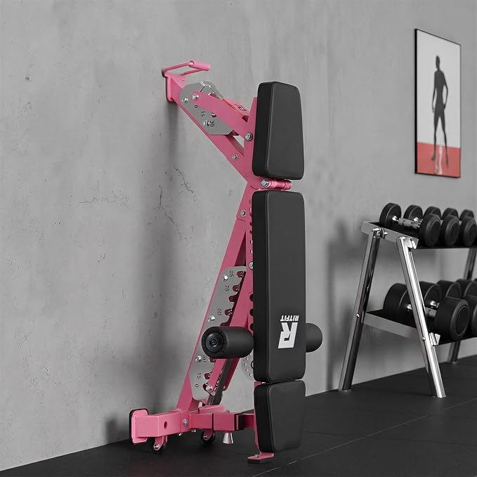 RitFit 3-Section Adjustable Weight Bench for Home Gym, 1600LB Capacity | Incline Decline Flat, 10 Backrest & 5 Headrest Positions, Full Body Strength Training with 14GA Steel Frame