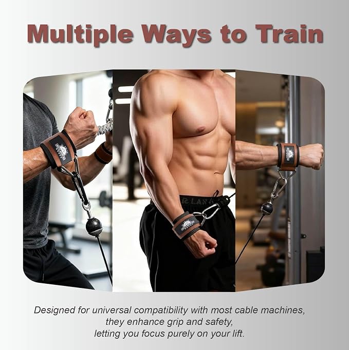 Wrist Cuffs for Cable Machines – Padded & Adjustable Straps for Lateral Raises, Tricep Pushdowns & Strength Training