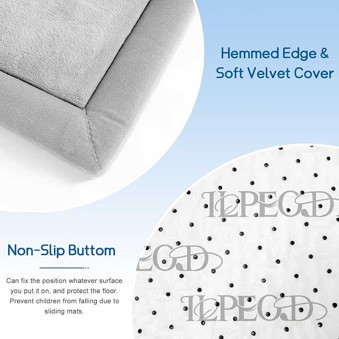 Baby Play Mat for Floor Nursery Rug Muscle Mat Area Rug Playroom Rug 50"x50" Playpen Mat Elastic Foam 1.3" Thick Crawling Mat for Babies,Toddlers, Infants, Kids,A Light Gray