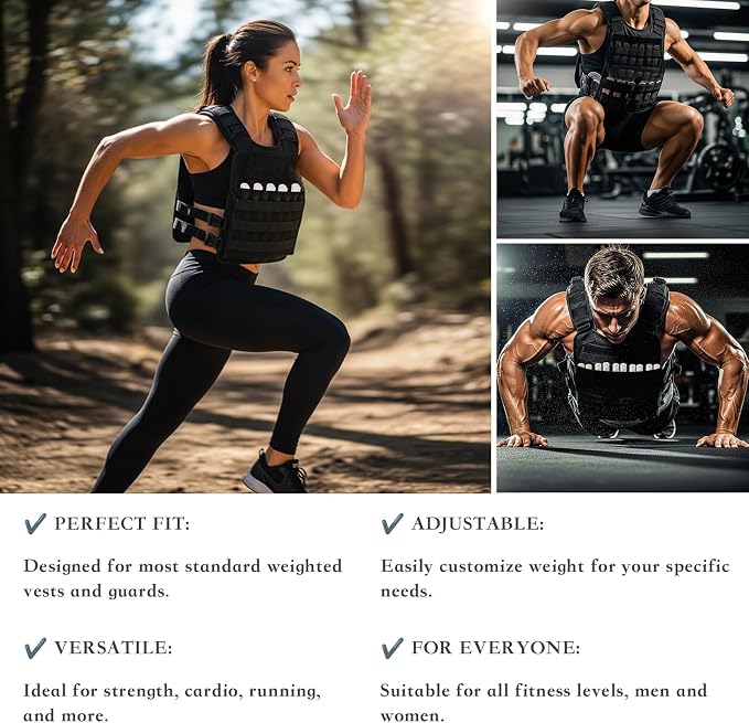 Mavee Fractional Weight Vest Plates, Rustproof Solid Steel Inserts for Rucking, Tactical Carrier & Strength Training