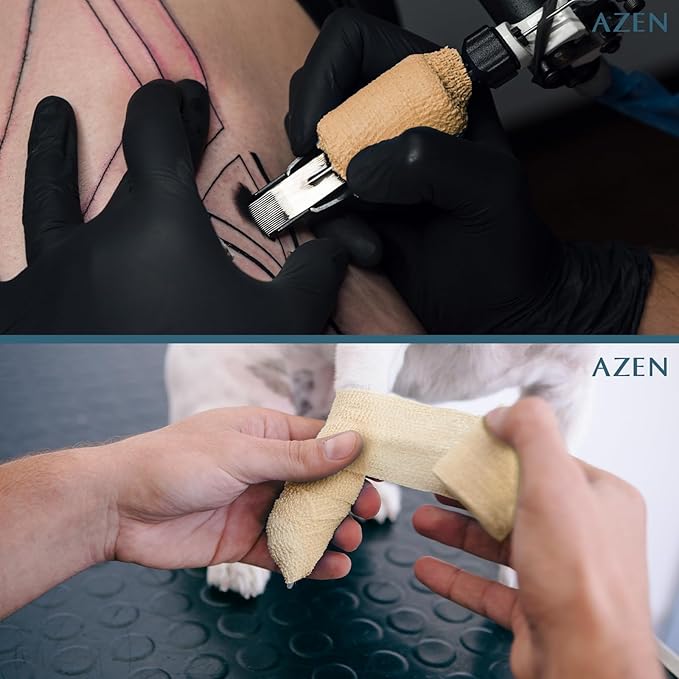 AZEN 80 Pack Self Adhesive Bandage Wrap, 2" X 5 Yards Elastic Cohesive Bandage Wrap, Skin Color Athletic Tape, Vet Wrap, Ankle Tape, Tattoo Grip Tape Wrap