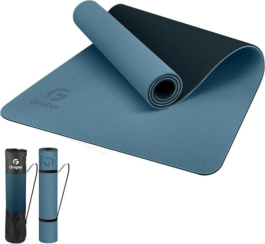 Gruper Yoga Mat Non Slip, Eco Friendly Fitness Exercise Mat with Carrying Strap,Pro Yoga Mats for Women,Workout Mats for Home, Pilates and Floor Exercises