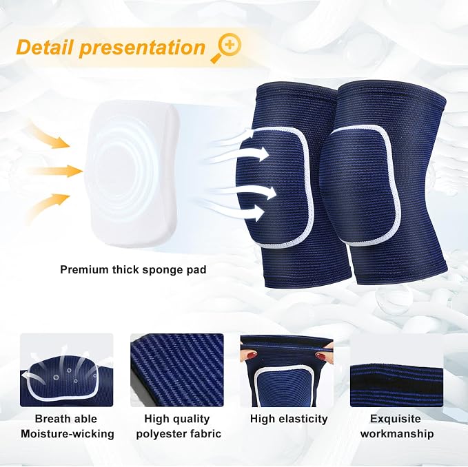 Volleyball Knee Pads for Dancers, Soft Breathable Knee Pads for Men Women Kids Knees Protective, Knee Brace for Volleyball Football Dance Yoga Tennis Running Cycling Workout Climbing