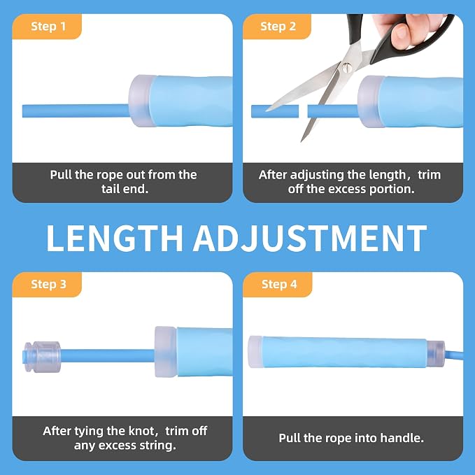 YUEDONG 7mm Thick PVC Jump Rope with Ball Bearings for Men and Women | 7mm thick PVC rope, ball bearings, ergonomic anti-slip grip, adjustable length, for cardio, fat burning and home workouts