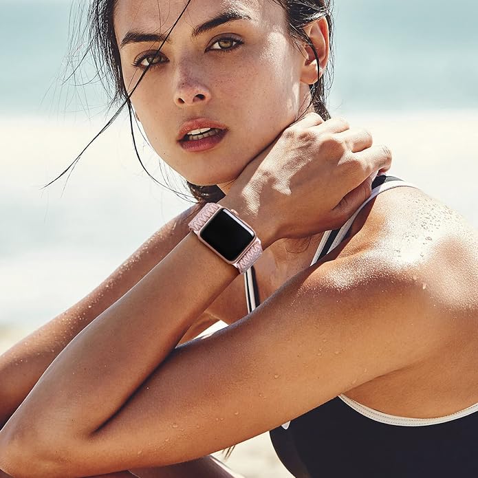 Lerobo Stretchy Nylon Solo Loop Band, Compatible with Apple Watch Series 11 10 9 8 7 6 5 4 3 SE3/2/1 Ultra3/2/1, Adjustable Strap for iwatch Band 44mm 45mm 46mm 49mm 42mm 40mm 41mm 38mm for Women Men