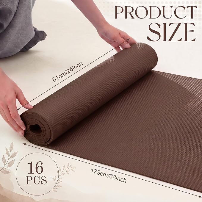 Funtery 3 mm Thin Yoga Mats Bulk, 68 x 24 Inches Lightweight PVC Exercise Mats Non Slip Workout Fitness Pads for Yoga Pilates Stretching Classes Gym Home Studio