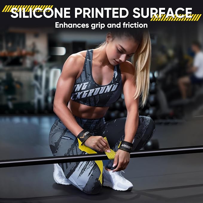 Weight Lifting Straps for Weightlifting, Lifting Wrist Straps Gym, Deadlift Strap, Anti Slip Silicone Weightlifting Strap Men Women Powerlifting, Strength Training
