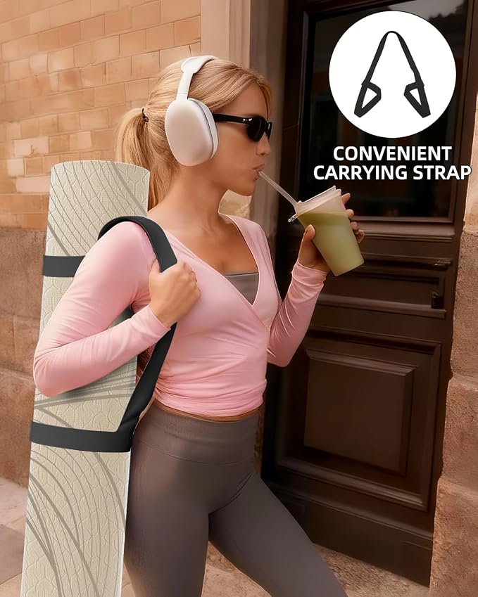 Large Yoga Mat (75.5"x47.6"x0.4"）Extra Wide & Thick 10mm | Non-Slip Exercise Mat, High-Density TPE Mat for Yoga Pilates & Home Gym Workouts