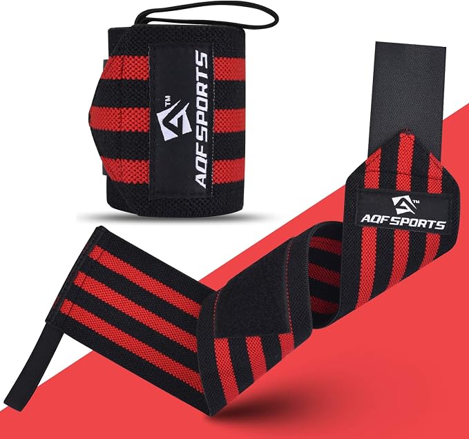 AQF Wrist Wraps for Weightlifting & Powerlifting, 18" USPA Approved (Pair)