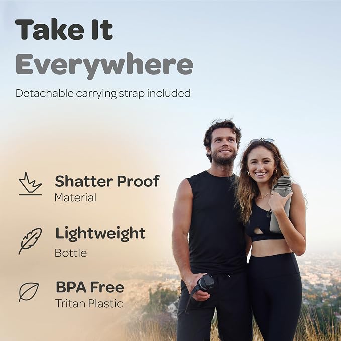 Hydracy Motivational Water Bottle with Time Marker & Fruit Infuser 32 oz | BPA-Free Tritan, Leakproof Flip-Top Lid,No-Sweat Sleeve,Carry Strap,Daily Intake Tracking for Gym,Sports,Outdoors