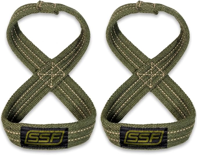 SERIOUS STEEL FITNESS Red Figure 8 Lifting Straps | Deadlift & Strongman Axle Straps - 3 Sizes