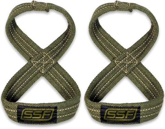 SERIOUS STEEL FITNESS Red Figure 8 Lifting Straps | Deadlift & Strongman Axle Straps - 3 Sizes