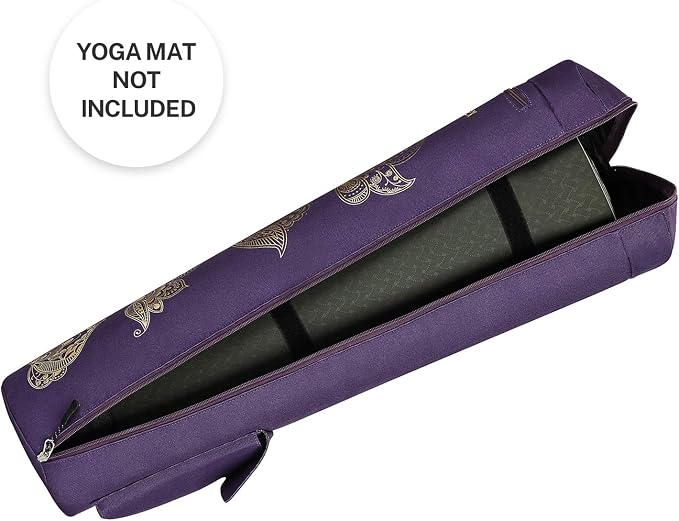 Gonex Yoga Mat Bag, Full-Zip Mat Carrier | 600D Oxford Fabric, Wet Pocket, Front Zip Pocket, Adjustable Strap, Fits Mats up to 26"