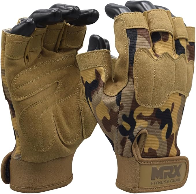 MRX Weightlifting Gloves for Men Workout Gloves Mens Wrist Support Lifting Gloves Male Gym Gloves | Workout Gym Accessories for Men Weight Lifting Fingerless Gym Exercise for Powerlifting