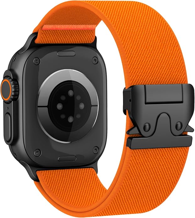Elastic Sport Band for Apple Watch Ultra 3/2/1 Bands 49mm 46mm 45mm 44mm 42mm 41mm 40mm 38mm Men Women, Adjustable Parachute Buckle Nylon Fabric Wristband for iWatch Series 11 10 SE 9 8 7 6 5 4 3
