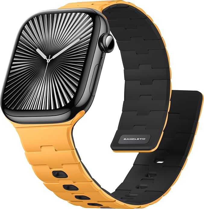 Bandletic Magnetic Silicone Watchband Compatible with All Apple Watch | Strong Magnet Sport Strap for iWatch Ultra 49mm Series 11-1 SE 46mm 45mm 44mm 42mm 41mm 40mm 38mm, Ideal for Men Women