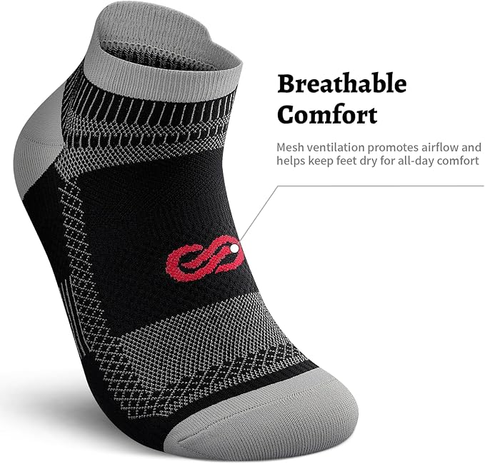 Compression Socks for Men Women Ankle Running Socks for Plantar Fasciitis | Low Cut Athletic Ankle Socks with Ankle & Arch Support for Running, Cycling, Golf, Work, Plantar Fasciitis Relief
