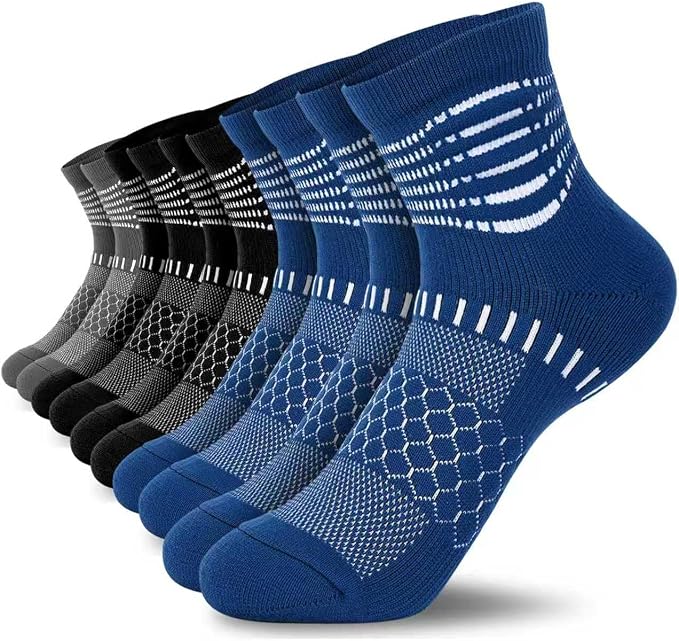 IRAMY Ankle Compression Socks for Women Men Plantar Fasciitis Relief 3/5 Pairs Cushioned Athletic Running Socks