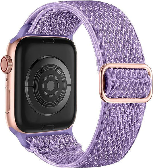 Lerobo Stretchy Nylon Solo Loop Band, Compatible with Apple Watch Series 11 10 9 8 7 6 5 4 3 SE3/2/1 Ultra3/2/1, Adjustable Strap for iwatch Band 44mm 45mm 46mm 49mm 42mm 40mm 41mm 38mm for Women Men
