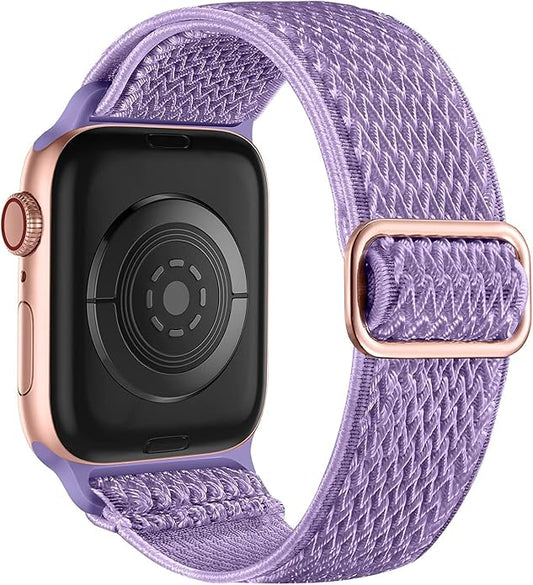 Lerobo Stretchy Nylon Solo Loop Band, Compatible with Apple Watch Series 11 10 9 8 7 6 5 4 3 SE3/2/1 Ultra3/2/1, Adjustable Strap for iwatch Band 44mm 45mm 46mm 49mm 42mm 40mm 41mm 38mm for Women Men