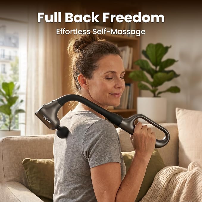 BOB AND BRAD L9 Massage Gun with Detachable Extension Handle for Back | 2-in-1 Long Handle Back Massager with D-Grip, Percussion Massager for Back, Shoulder & Legs, Home Office, FSA-HSA Eligible