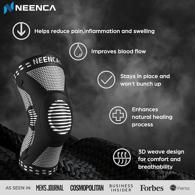 NEENCA Professional Knee Brace, Medical Knee Support for Women & Men Relief | Patented Patella Gel Pad & Side Stabilizers, Compression Sleeve for Knee Pain, Swelling, ACL, PCL, Arthritis, Sports, Workout