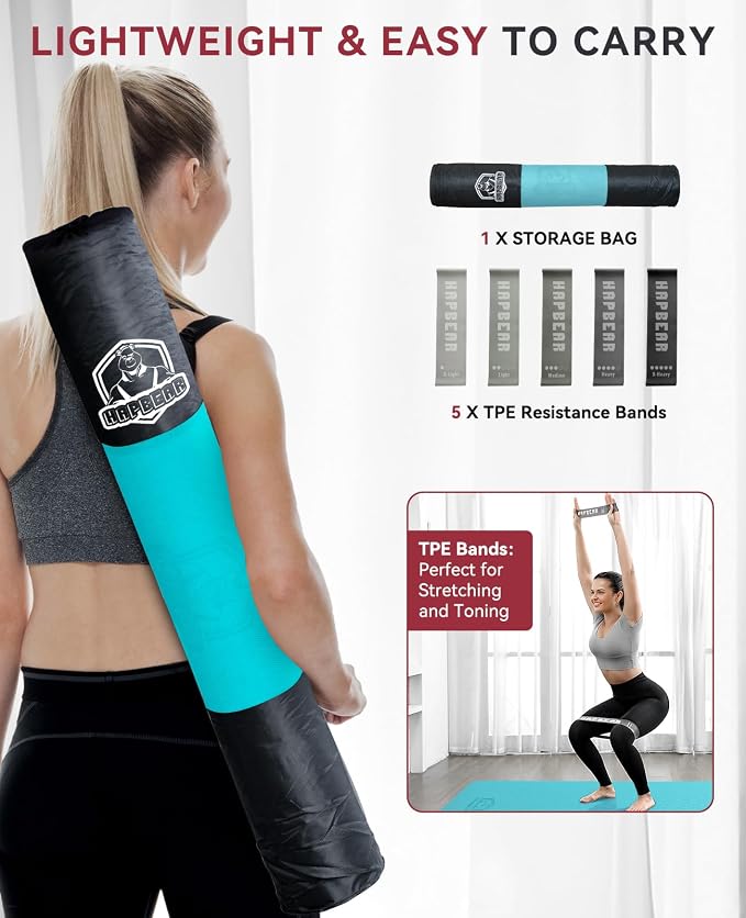 HAPBEAR Large Yoga Mat - 72"x36"x6mm (1/4 inch), Extra Wide Non-Slip Exercise Mat for Home Workout, Yoga, Pilates & Stretching, Durable, Includes Carry Bag