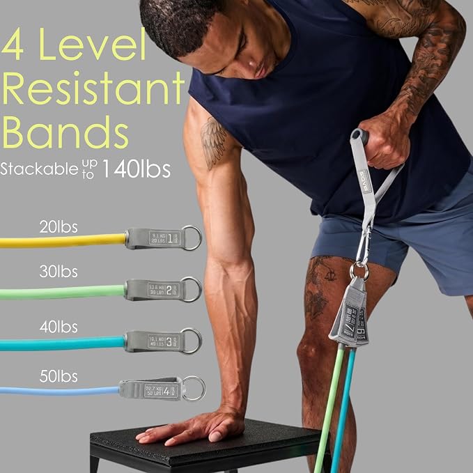 EQYP Power Tube Resistance Bands with Handles – Multi-Pack Exercise Bands for Home Workouts