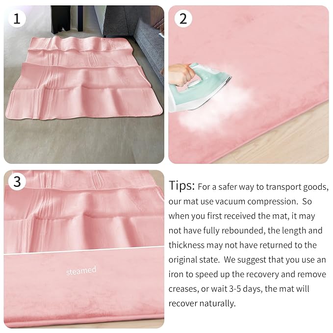 Huloo Sleep Baby Play Mat for Floor,Large 79"×79" Playpen Mat for Toddler,Infant,Kids,1.3" Thick Non-Slip Nursery Rug,Water Repellent Soft Padded Activity Mats for Tummy Time, Crawling,Playroom（Pink）