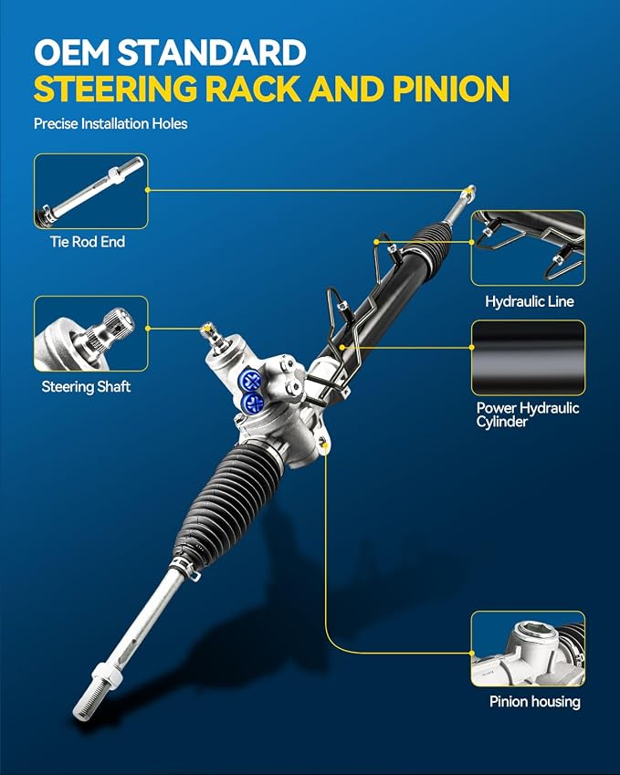 PHILTOP Power Steering Rack and Pinion Compatible with Kia Sportage 2005-2010 All Models, Hyundai Tucson 2005-2009 All Models, Hydraulic Rack and Pinion Replace 26-2416