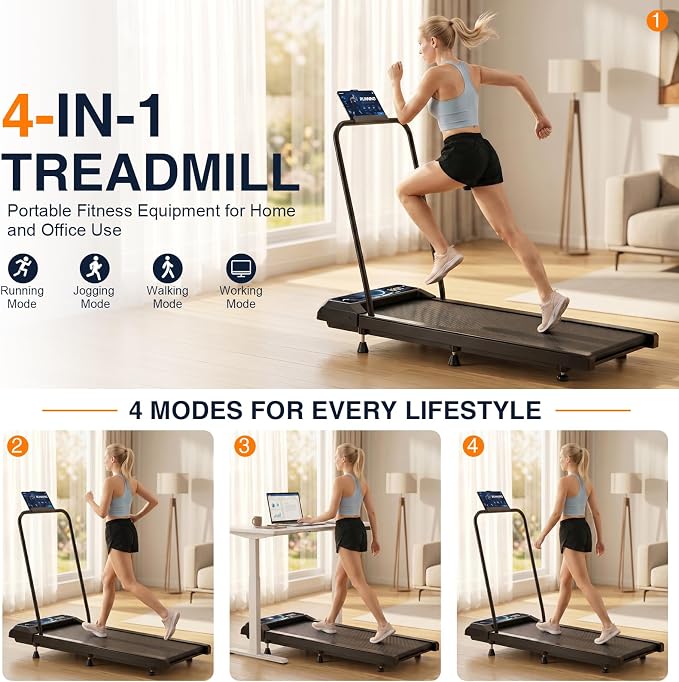 Walking Treadmill Pad with 0-8% Incline ，2.5HP 270 lbs，Compact Design—Fits Perfectly in Any Corner，Suitable for Home and Office Use