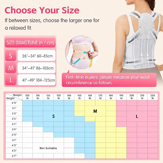 Posture Corrector for Women & Men, Adjustable Full Back Brace Support | Breathable Shoulder Straightener, Spine Support for Upper & Lower Back, Scoliosis & Hunchback Correction, Back Pain Relief
