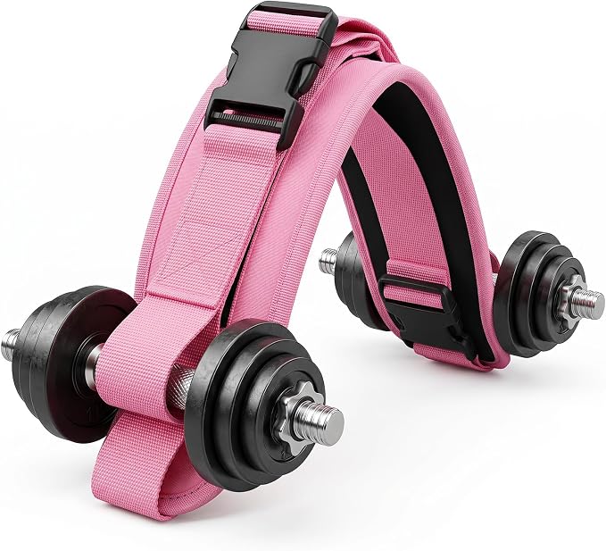 Hip Thrust Belt, Leather Dumbbell Booty Workout Belt | Adjustable non-slip booty belt for hip thrusts, fits dumbbells kettlebells plates, home gym exercise equipment
