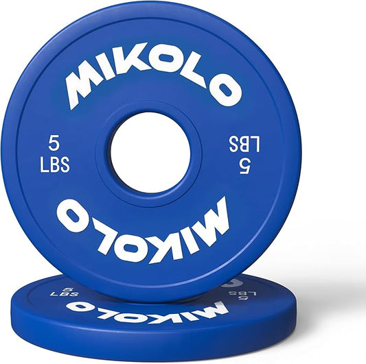 Mikolo Change Weight Plates 1.25LB 2.5LB 5LB Set Fractional Plates Set Bumper Plates for Cross Training Fit 2 Inch Barbells Strength Training Weight Plates