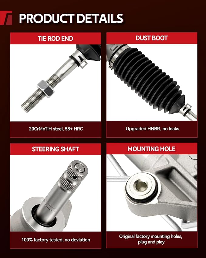 Torchbeam Power Steering Rack & Pinion Assembly Fit for 1994-2001 Integra, 1994-1997 Civic del Sol, Hydraulic System Steering, Replaces OEM 26-1767