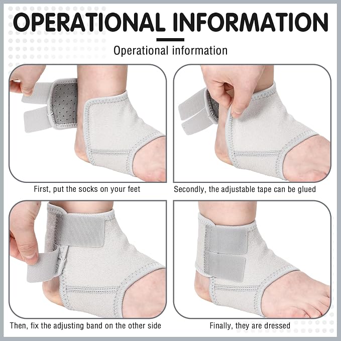 Tarpop 2 Pairs Kids Ankle Brace Set Foot Support Stabilizer Wraps Protector Guard Knitted Ankle Sleeve Sock Support Compression Socks for Injury Prevention(Grey,Medium)